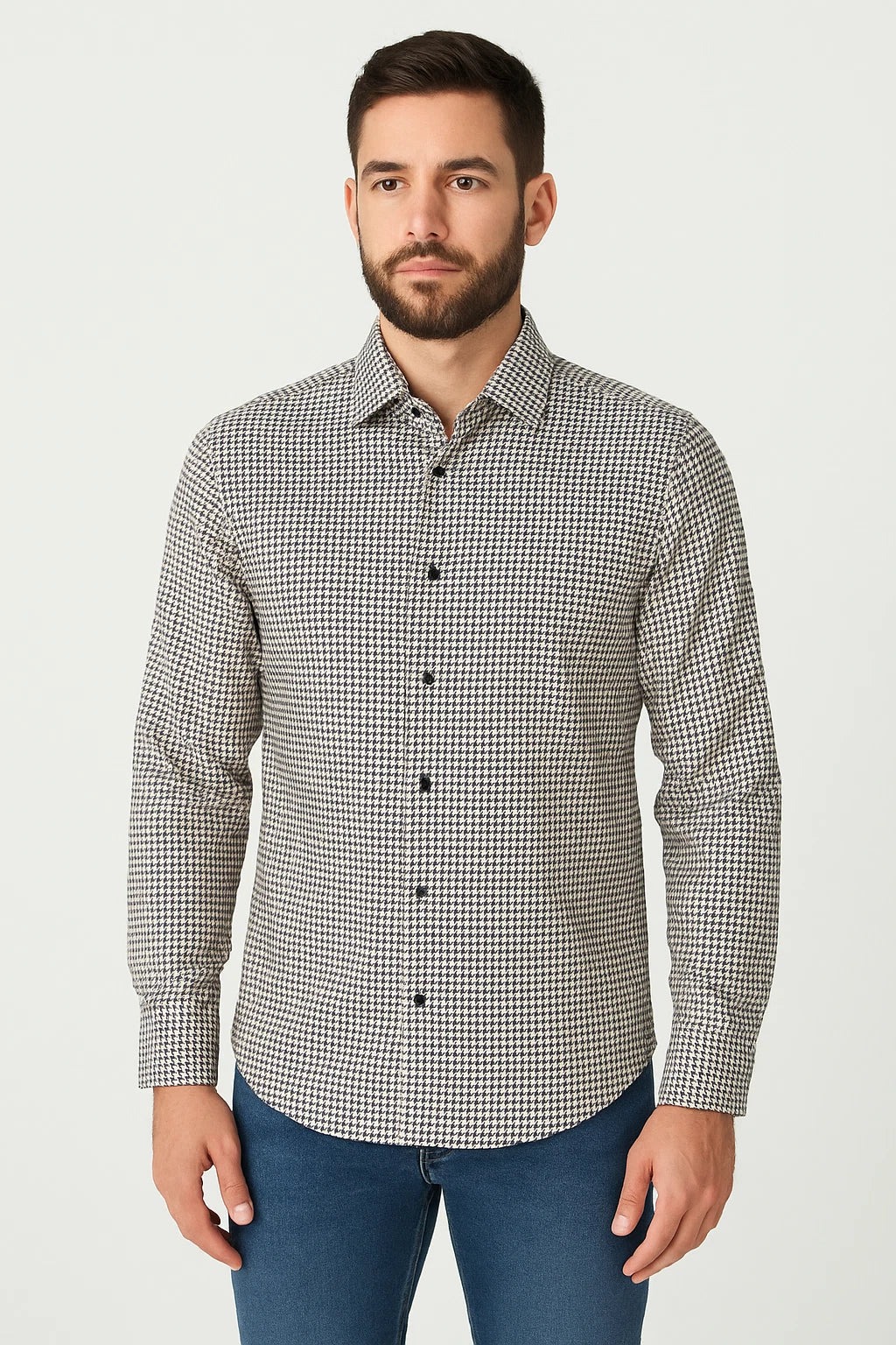 Hart Schaffner Marx Men Classic Spread Collar Long Sleeve Shirt, MultiColor, S