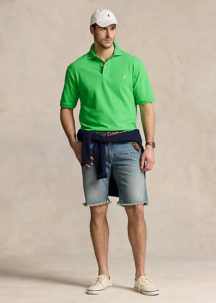 $138 Polo Ralph Lauren Big & Tall The Iconic Mesh Polo Shirt, Green, 4XLT