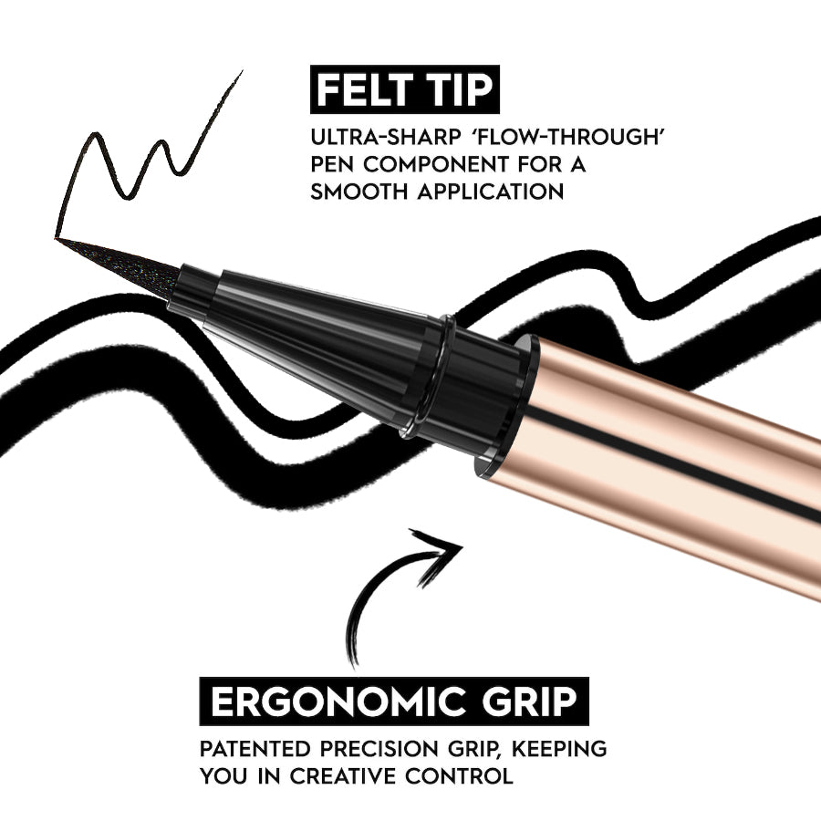 Liquid Eyeliner Pen Black – Smooth Precision Makeup Long Lasting