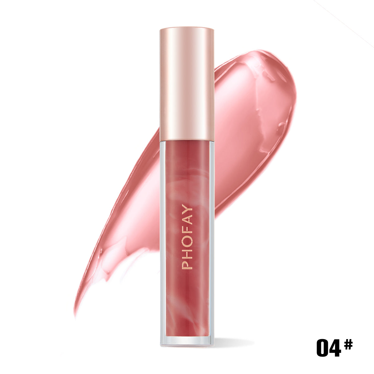 PHOFAY Rose Blooming Hydrating Lip Gloss – Moisturizing Shiny Non-Sticky