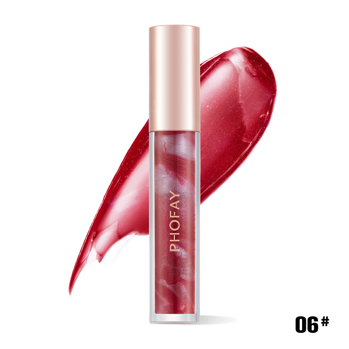 PHOFAY Rose Blooming Hydrating Lip Gloss – Moisturizing Shiny Non-Sticky
