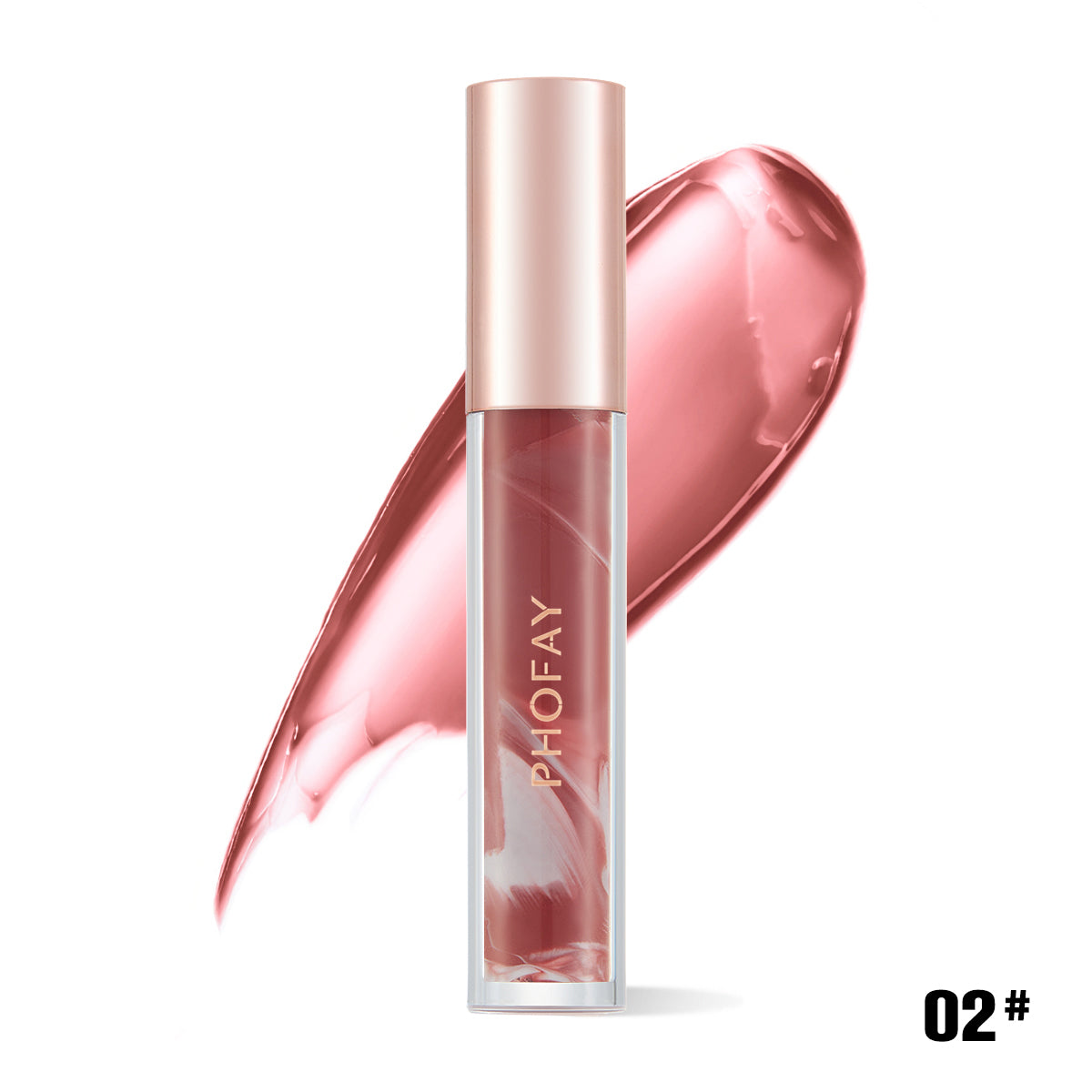 PHOFAY Rose Blooming Hydrating Lip Gloss – Moisturizing Shiny Non-Sticky