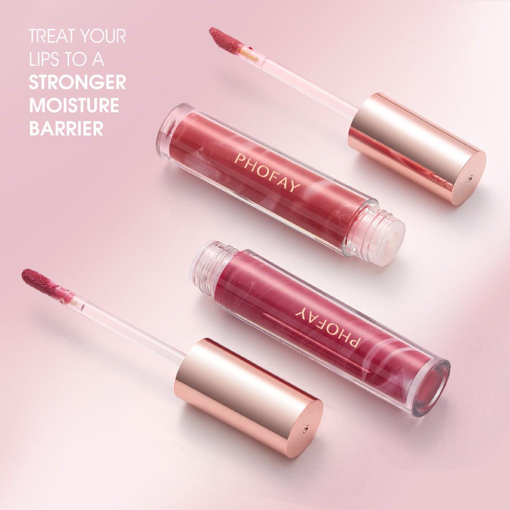 PHOFAY Rose Blooming Hydrating Lip Gloss – Moisturizing Shiny Non-Sticky