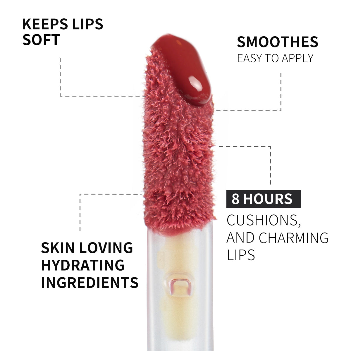 PHOFAY Rose Blooming Hydrating Lip Gloss – Moisturizing Shiny Non-Sticky