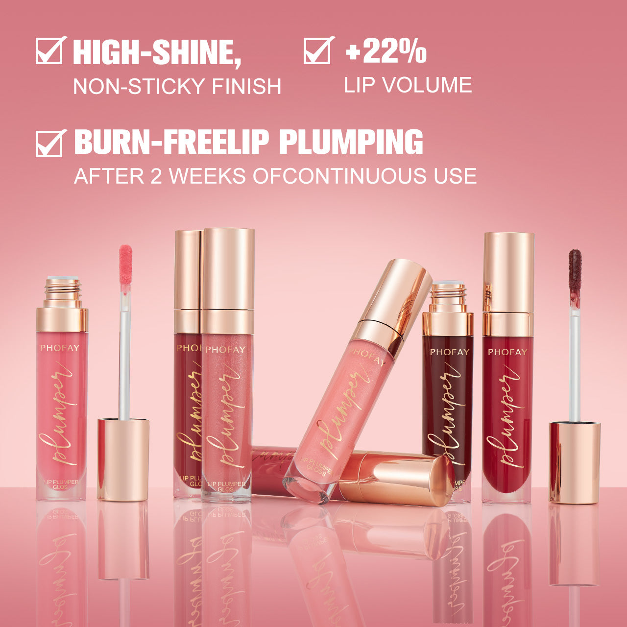 PHOFAY Shiny Lip Gloss | Moisturizing Hydrating Smooth Finish