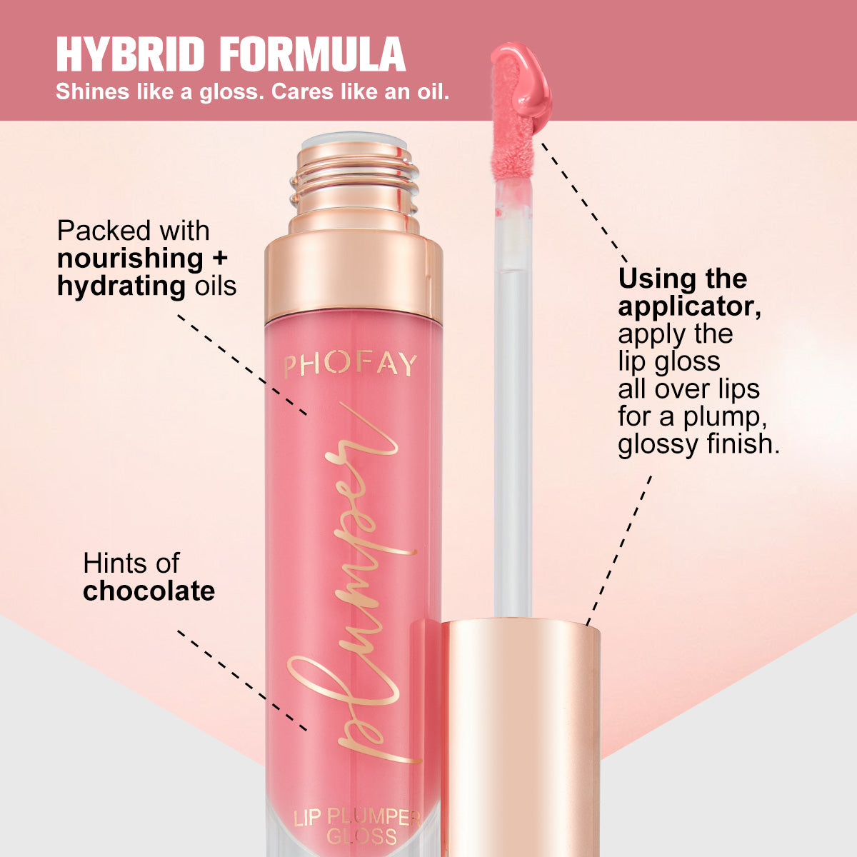 PHOFAY Shiny Lip Gloss | Moisturizing Hydrating Smooth Finish