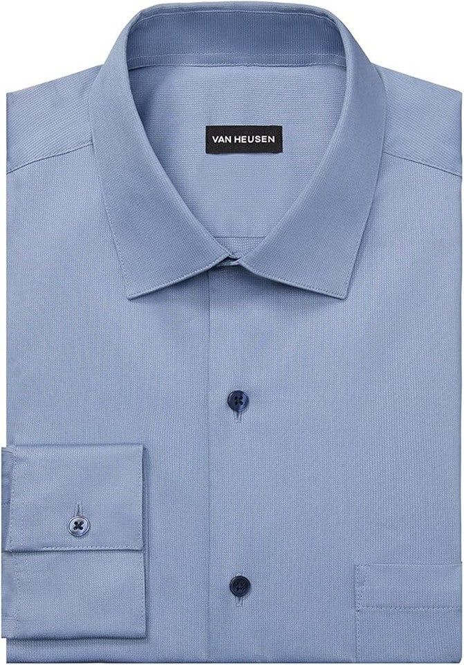 Van Heusen Men's Dress Shirt Regular Fit Stain Shield Stretch