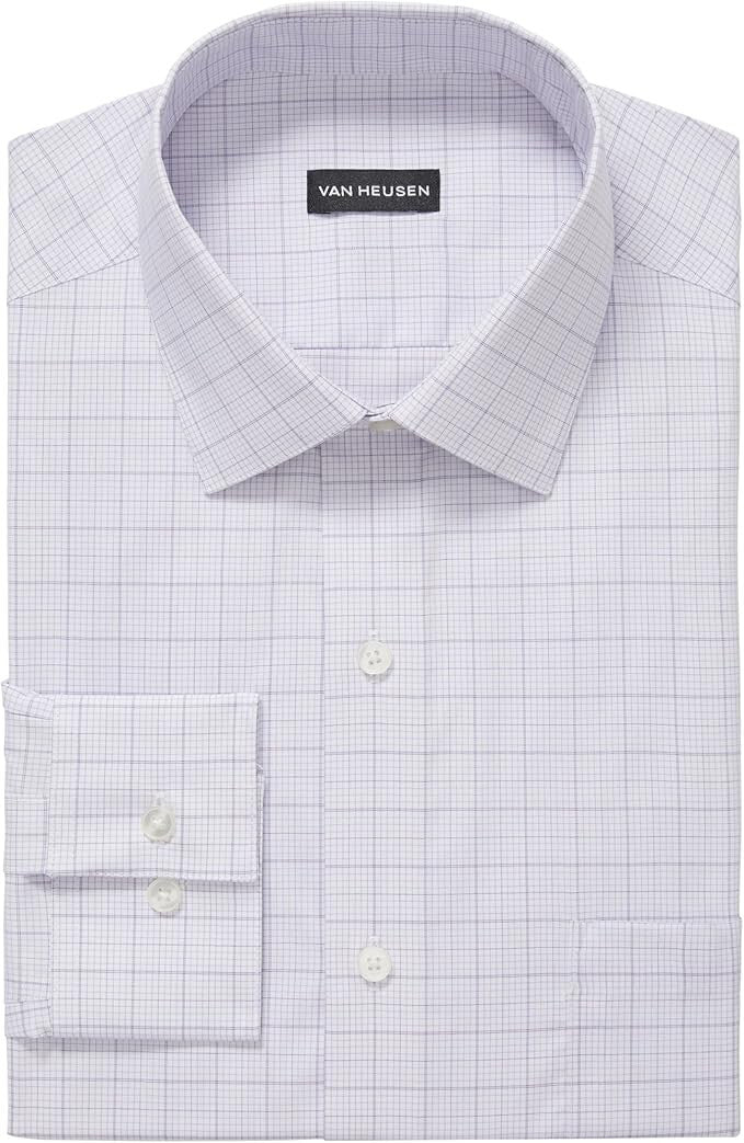 Van Heusen Men's Dress Shirt Regular Fit Ultra Wrinkle Free Flex Collar Stretch