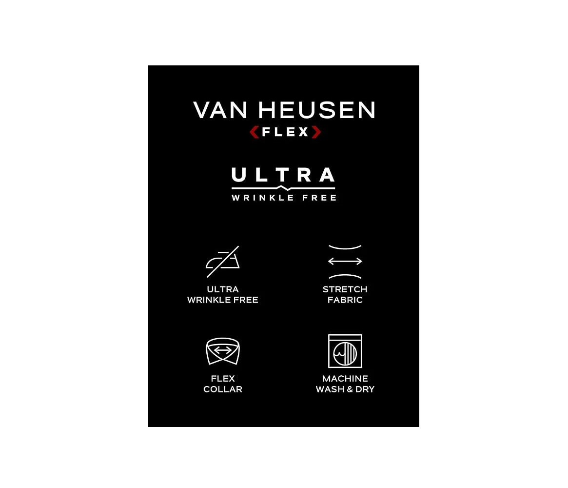 Van Heusen Men's Dress Shirt Regular Fit Ultra Wrinkle Free Flex Collar Stretch