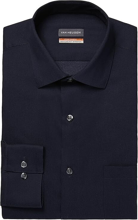 Van Heusen Men's Dress Shirt Regular Fit Stain Shield Stretch