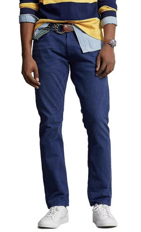 $115 Polo Ralph Lauren Men's Varick Slim Straight Stretch Jeans Navy, 36WX34L