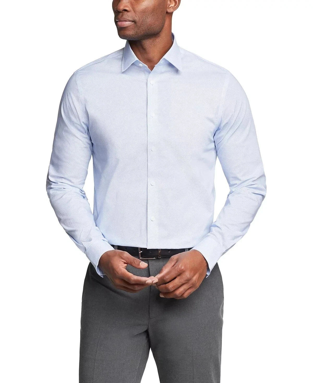 $89.5 Michael Kors Men's Regular Fit Dress Shirt, Jab Blue, L 16.5 32-33