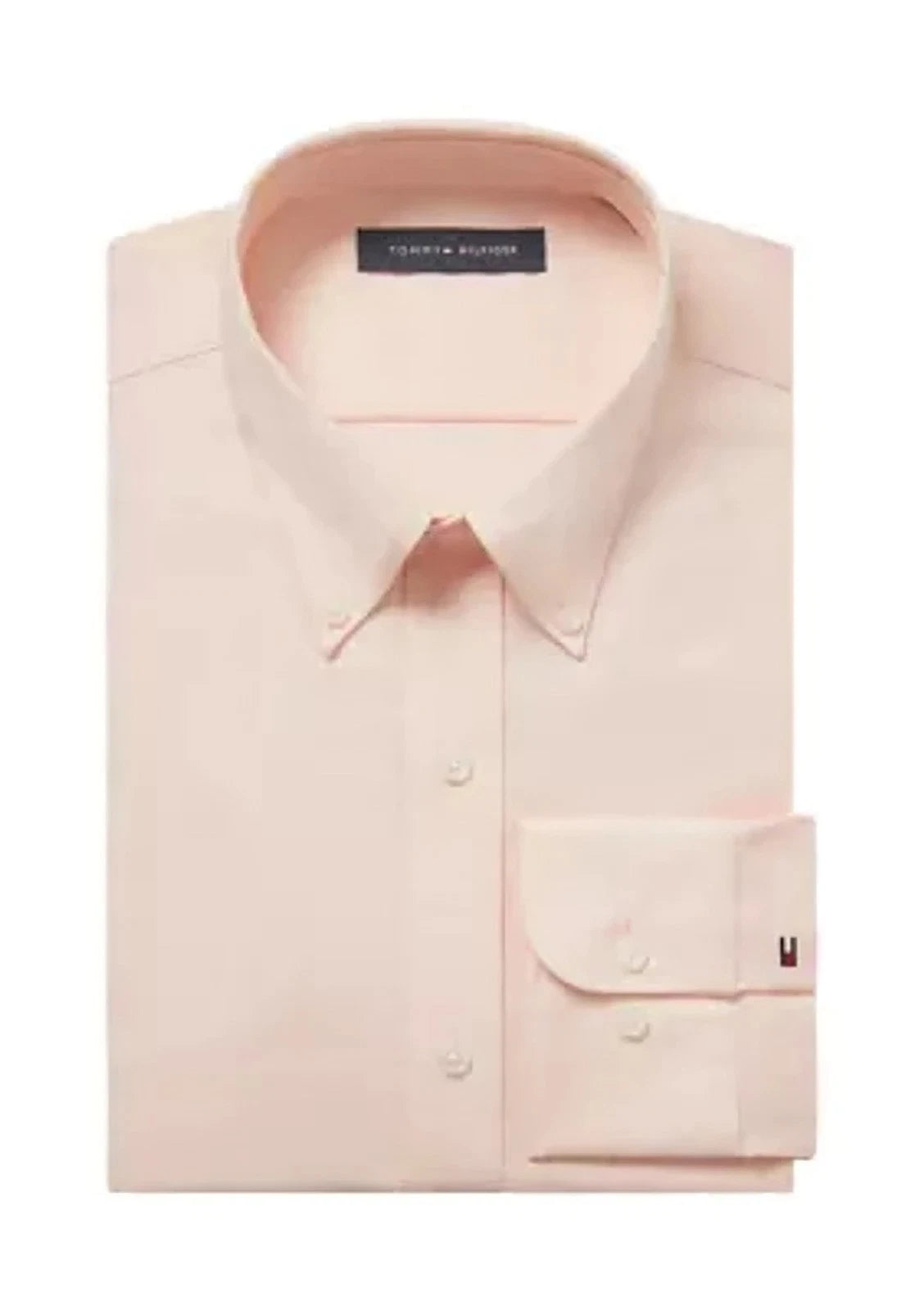 $85 Tommy Hilfiger TH Flex Regular Fit Stretch Dress Shirt Apricot S 14.5 32/33