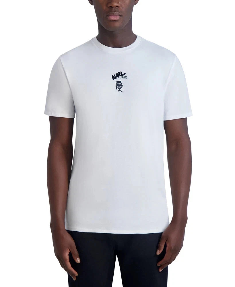 $59 Karl Lagerfeld Paris Men's Cotton Logo Graphic T-Shirt, White - 2XL