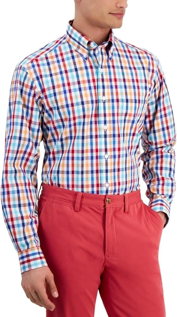 $60 Club Room Men's Regular fit 100% Cotton Dress Shirt, Multi Color, 18.5 34/35