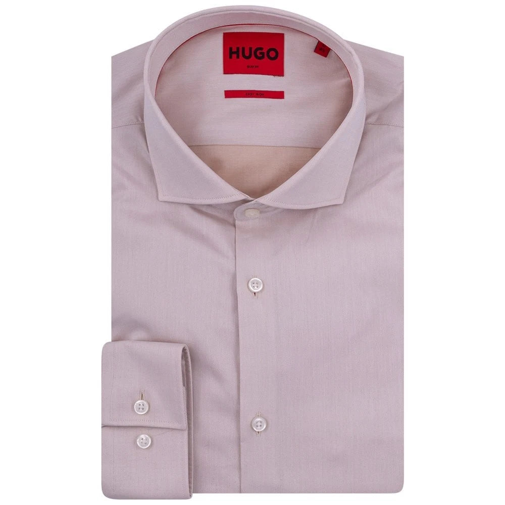 $98 Hugo Boss Men's 100% Cotton Kason Slim-Fit Dress Shirt Dark Red, L 16"/41