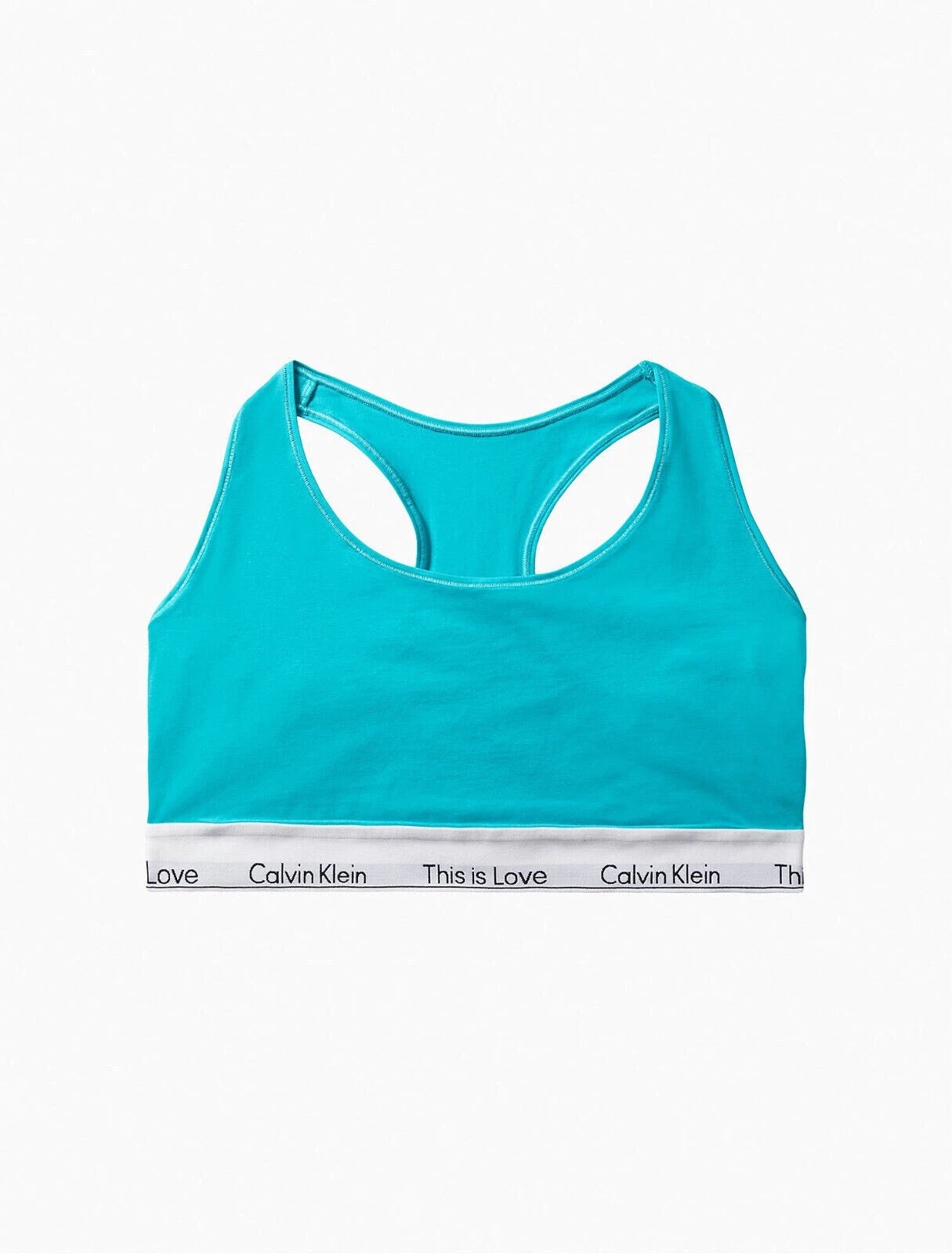 $28 Calvin Klein Pride Cotton This Is Love Unlined Bralette, Island Turquois, XS