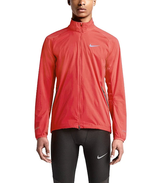$200.00 Nike Men's Shield light full zip running Jacket Red 642360-671 2XL
