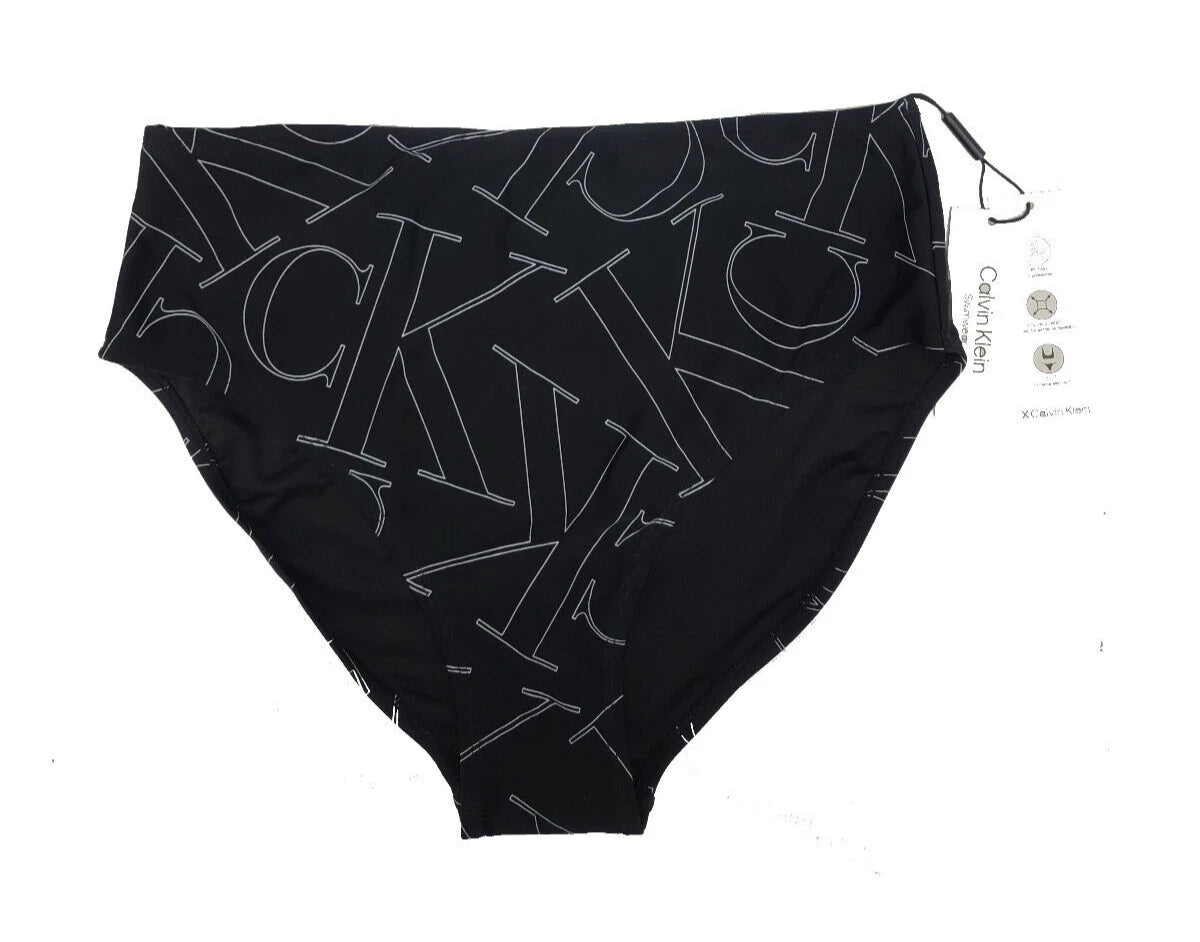 $48 Calvin Klein Swimwear Women UPF50+ Stretch Bikini Bottom, Black L