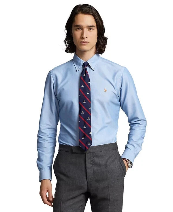 $ 138 Polo Ralph Lauren Classic Fit Stretch Oxford Shirt, Blue, 2XL