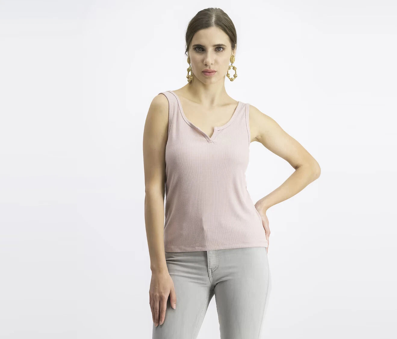 Hippie Rose Juniors' Notch-Neck Tank Top, Mauve Small