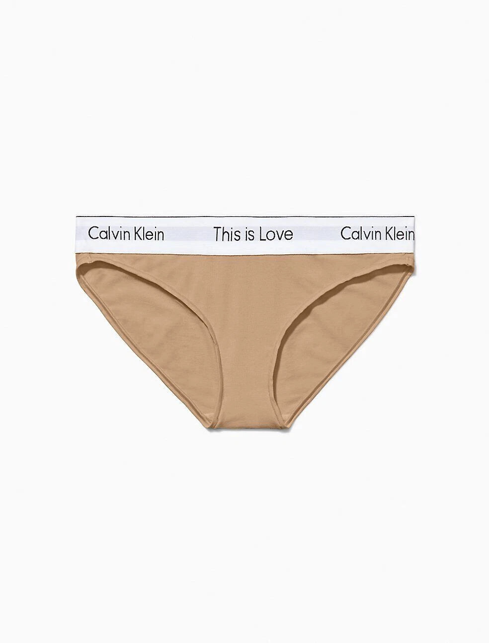 Calvin Klein Women's Plus Cotton This Is Love Bikini, Travertine, 3X