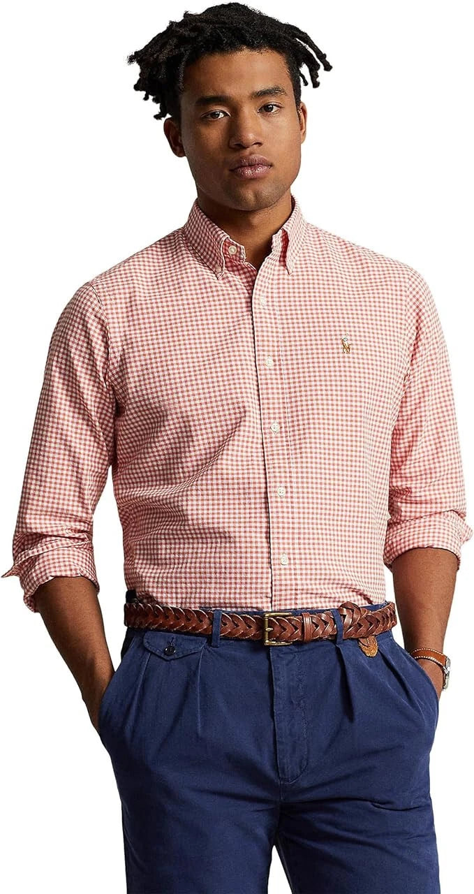 $125 Polo Ralph Lauren Men's Classic Fit Gingham Oxford Shirt, Multi, Small