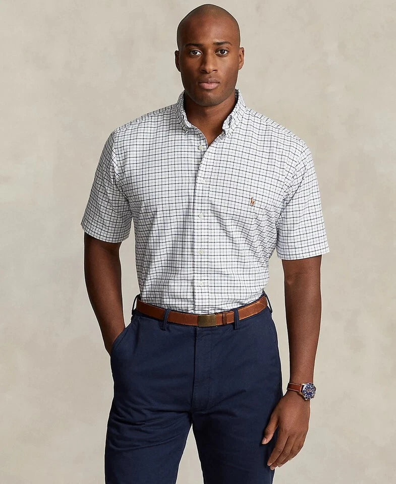 $125 Polo Ralph Lauren Men's Big & Tall Printed Oxford Shirt, Multi, 4XB