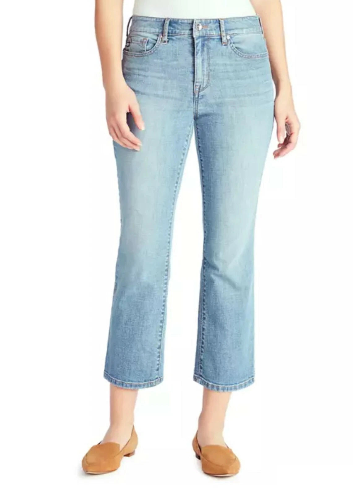 Chaps Missy's Mid Rise Crop Kick Jeans in Average Length, Roberta, 6/28
