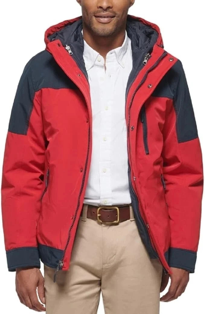 $250 Club Room Men's Colorblock Cold Weather Coat 3-In-1 Jacket Red Outerwear XL