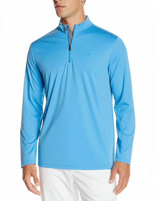 $118 Tommy Bahama Men's Kohala Peak Quarter-Zip Sweater, Horizon Blue, XL