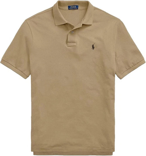 $110 POLO RALPH LAUREN Men Custom Fit Mesh Pony Logo Shirt (L, LuxuryTan)
