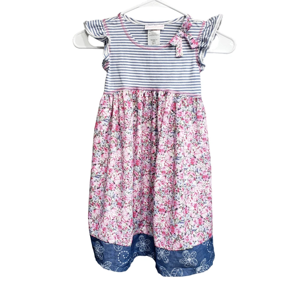 Bonnie Baby Girls Dress Multicolor Bow Sleeveless Party Easter Church Size 18 M