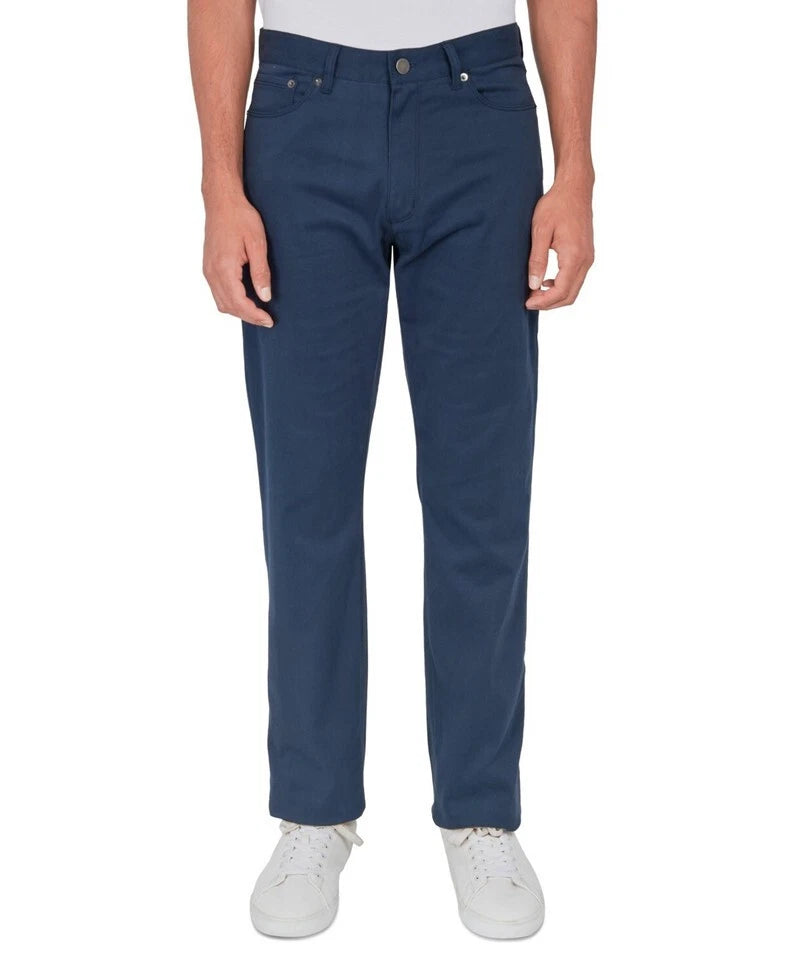 $79.50 Society of Threads Mens Pants Regular Fit Solid 5 Pocket Pants Navy 34X32