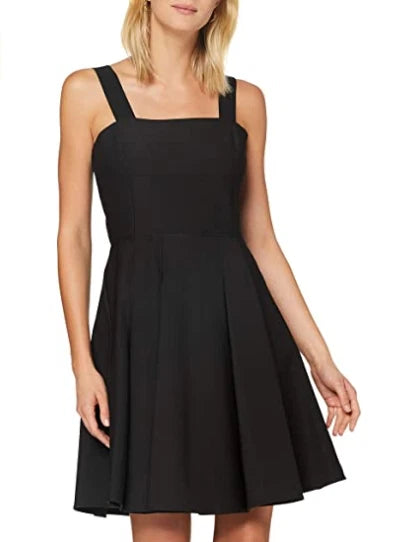$160 A|X ARMANI EXCHANGE Women's Pleated Skater Dress, Black, 0
