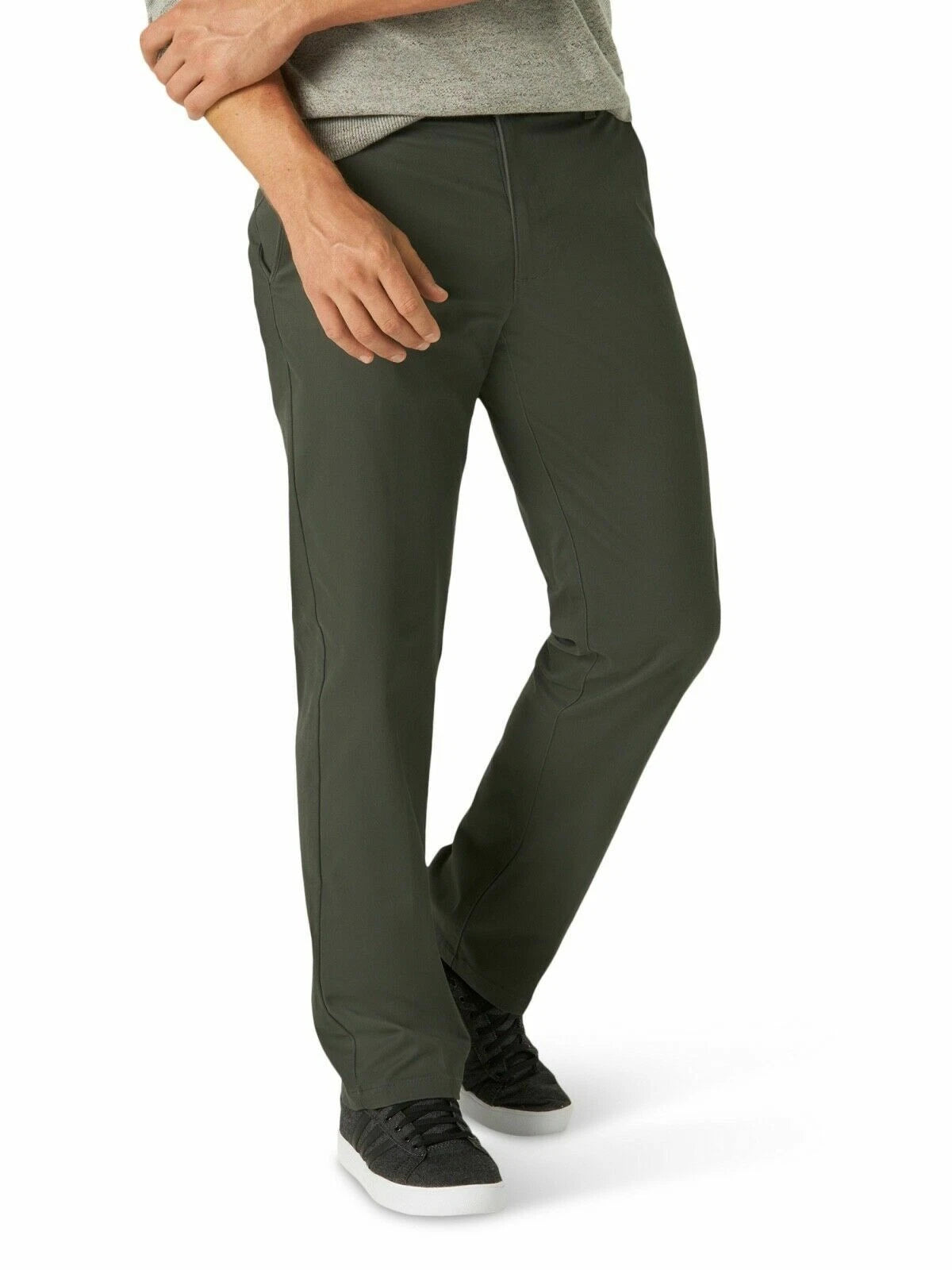 Lee Charcoal Regular Straight Active Stretch Casual Pant - 32 X 32