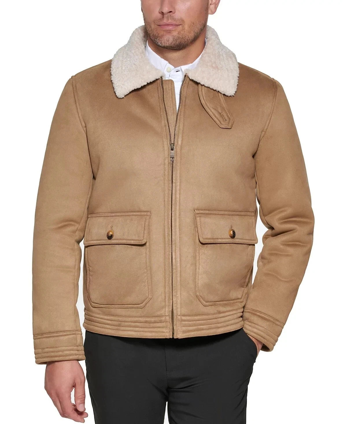 $250 Club Room Men's Faux Suede Jacket | Tan | 2XL