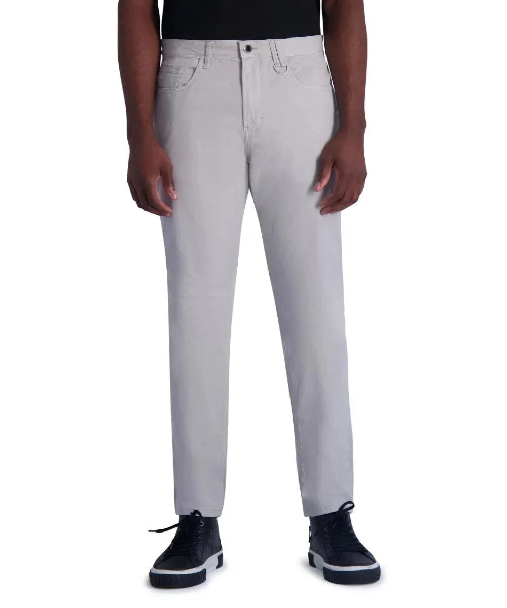 $149 KARL LAGERFELD PARIS Cotton Trousers with 5 Pockets Light Grey Size 34WX32L