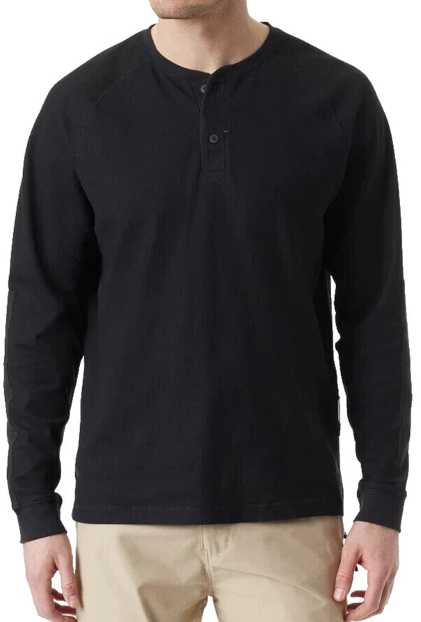 BASS OUTDOOR Hiker Henley Pullover Shirt, Black Beauty, Medium
