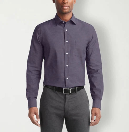 Van Heusen Men's Dress Shirt Regular Fit Stain Shield Stretch, French Violet - M