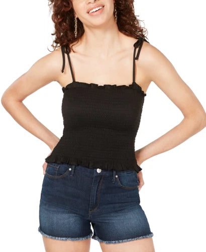 Polly and Esther juniors smocked tank top black Size Large