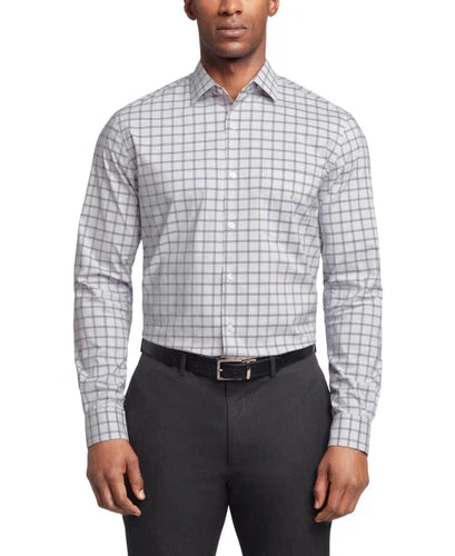 Van Heusen Men's Dress Shirt Regular Fit Stain Shield Stretch, Midnight Blue, M