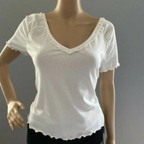 American Rag Juniors' Tie-Back Crochet Crop Top White Size: M